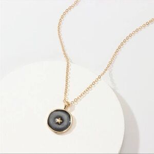 NWT Gold Plate Dainty Chain Stone Pendent Necklace Boho Summer Festival Fashion